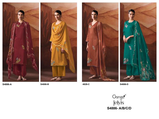 Ganga jelyis 4886 wholesale online shopping dress materials cash on delivery